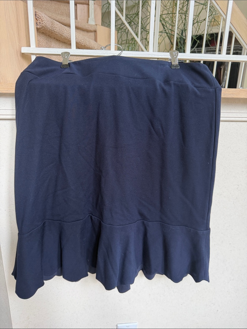 Talbots Navy A-Line Skirt with Flounce Hem